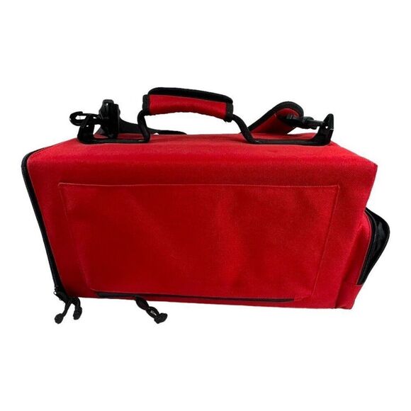 Sizzix Sizzlits Red Tote Bag Carrier Shoulder Strap Holds 4 Alphabet Sets Zipper - Picture 5 of 12